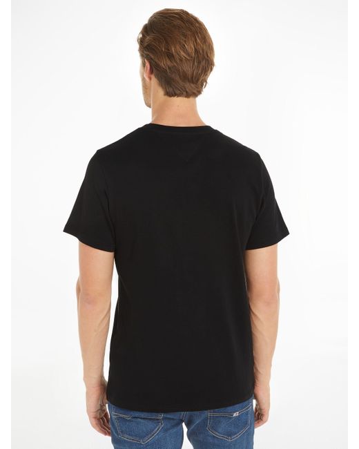 Tommy Hilfiger T-Shirt TJM SLIM LINEAR CHEST TEE EXT mit Logoschriftzug in Black für Herren