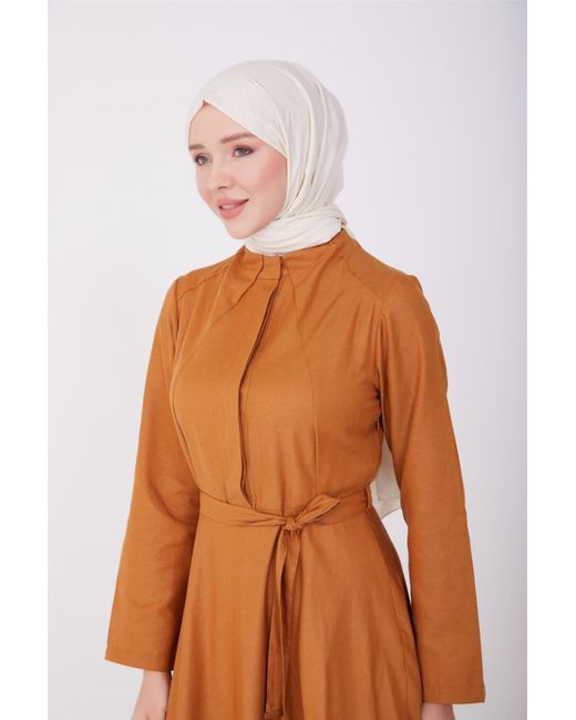 Armine Brown Maxikleid Armine Unterkleid Lang, Langlebige Qualität Kleid Shapewear Dame