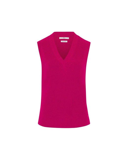Brax Pink Strickjacke uni passform textil (1-tlg)