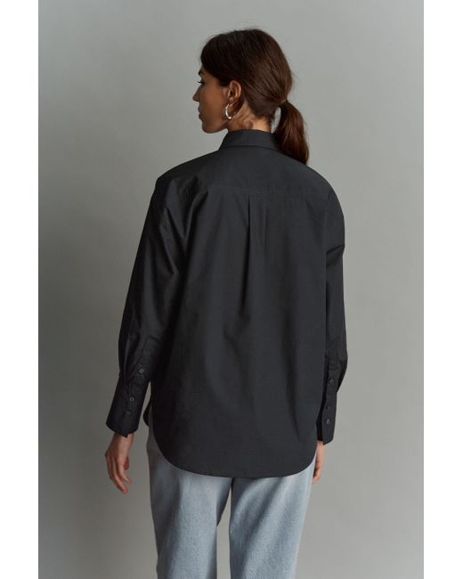 Next Black Langarmbluse Oversize-Hemd aus Baumwolle (1-tlg)
