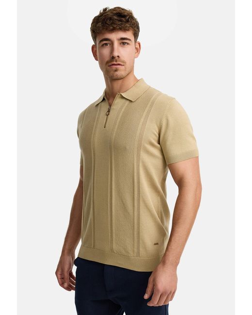 INDICODE INSago Kurzarm-Poloshirt mit Reißverschluss in Natural für Herren