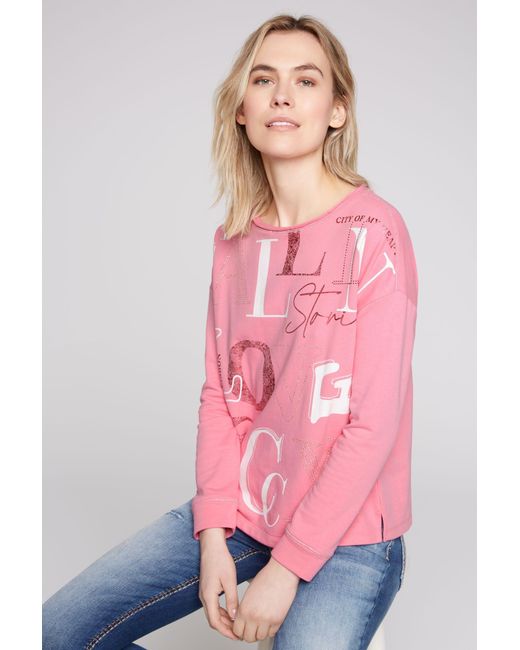 SOCCX Pink Sweater mit Seitenschlitze