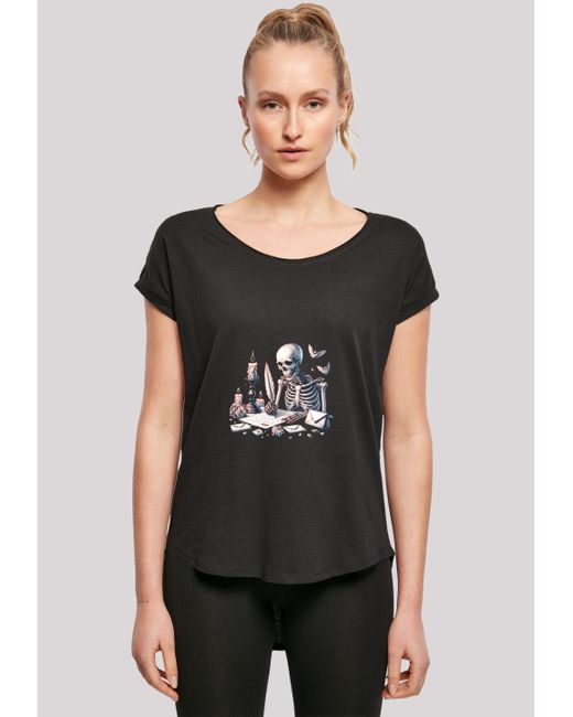 F4NT4STIC Black Shirt Skelett Liebesbrief Valentinstag Premium Qualität