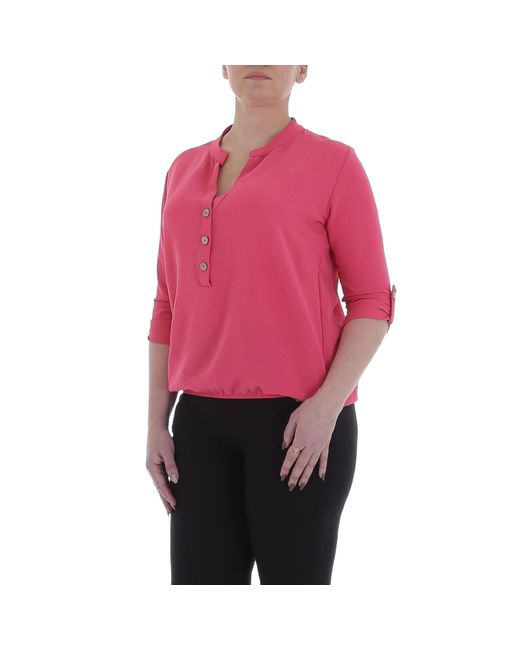 Ital-Design Red Crinklebluse Elegant Bluse in Pink