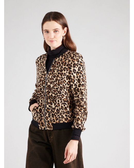 Vero Moda Brown Blouson Jacke Schalkragen Langarm Elegant VMCOCO L/S BOMBER AOP GA WVN NOOS