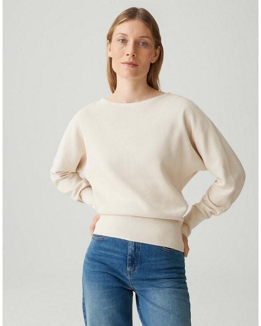 Opus Natural Strickpullover Feinstrickpullover Aus Baumwolle Regular Fit