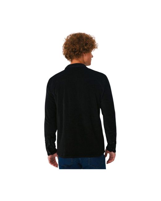 Leela COTTON Langarmhemd Cordhemd in Black für Herren