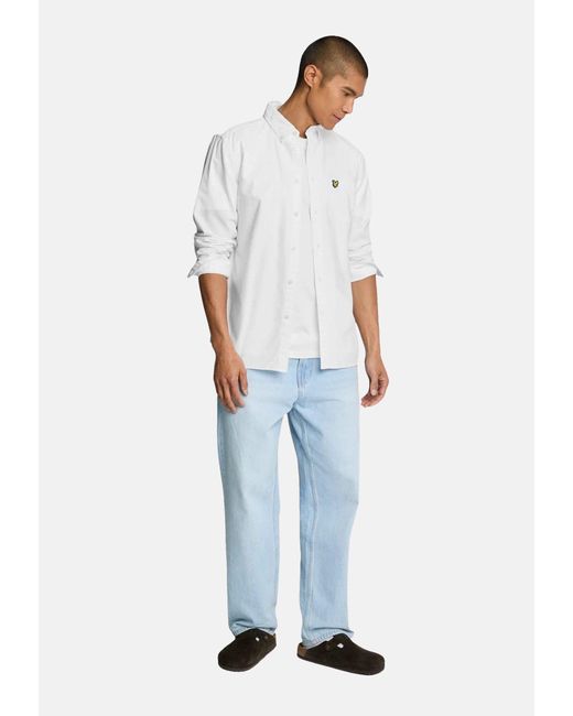 Lyle & Scott Hemd Langarmhemd (1-tlg) in White für Herren