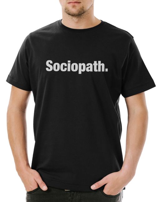 Urban Backwoods Print-Shirt Sociopath T-Shirt Pessimismus Nihilist Skeptiker Sozialphobie in Black für Herren