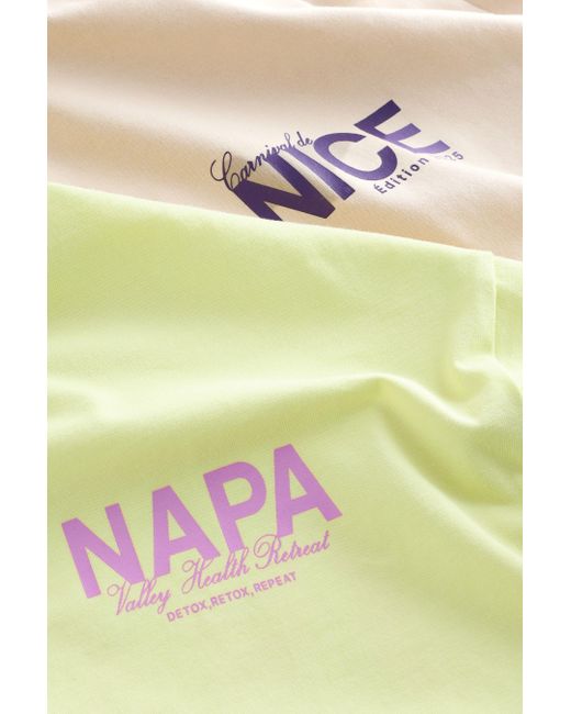 Next White Oversized Fit T-Shirt, City-Grafik, 2er-Pack (2-tlg)