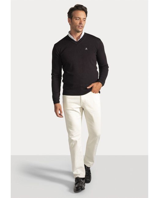 Sir Raymond Tailor Strickpullover Los Angeles (1-tlg) mit klassischem V-Ausschnitt in Black für Herren
