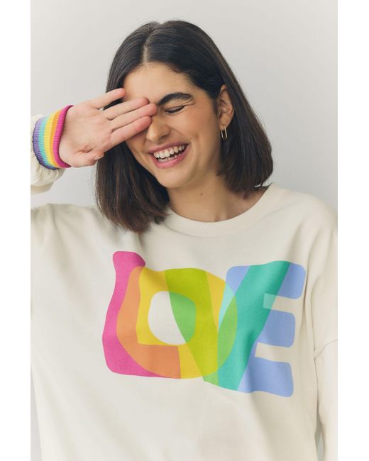 Little Bird by Jools Oliver White Sweater Sweatshirt, Erwachsene (1-tlg)
