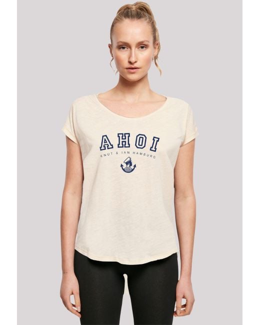 F4NT4STIC Natural Long T-Shirt Ahoi Knut & Jan Hamburg Print