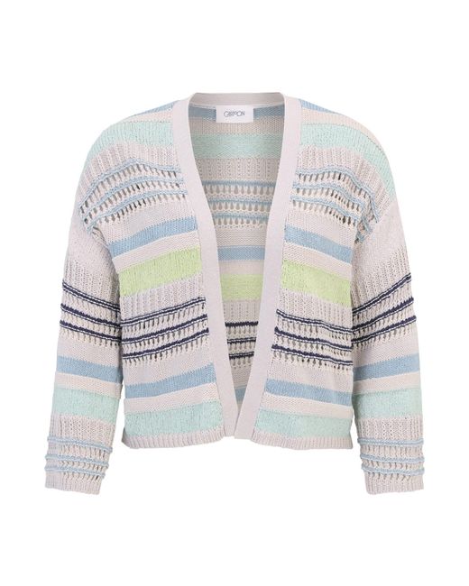 Cartoon White Strickjacke Strick-Cardigan mit Color Blocking (1-tlg) Struktur