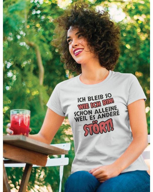 Youth Designz White " bleibe so wie ich bin" T-Shirt frechen lustigen Aufdruck mit witzigen Print für Frauen