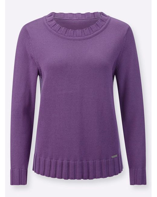 WITT Purple Strickpullover Langarm-Pullover