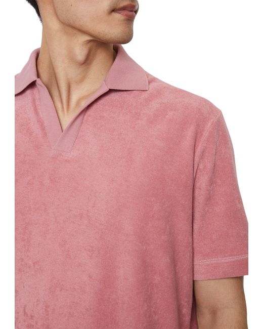 Marc O' Polo Poloshirt aus flauschiger Bio-Baumwolle in Pink für Herren