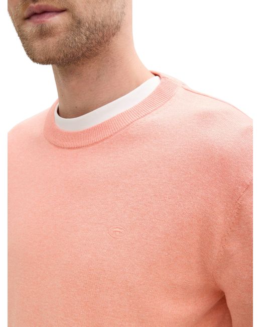Tom Tailor Rundhalspullover in Pink für Herren