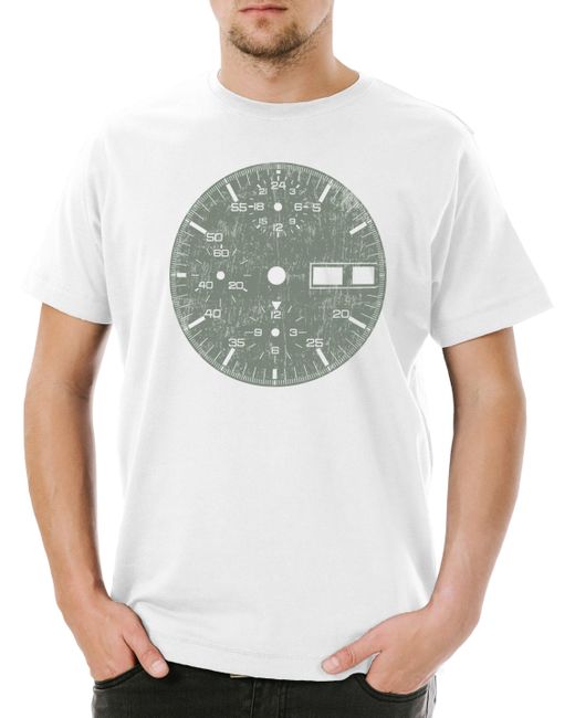 Urban Backwoods Print- -Face II T-Shirt Uhr Uhrmacher Clockwork Uhren Uhrwerk in Gray für Herren