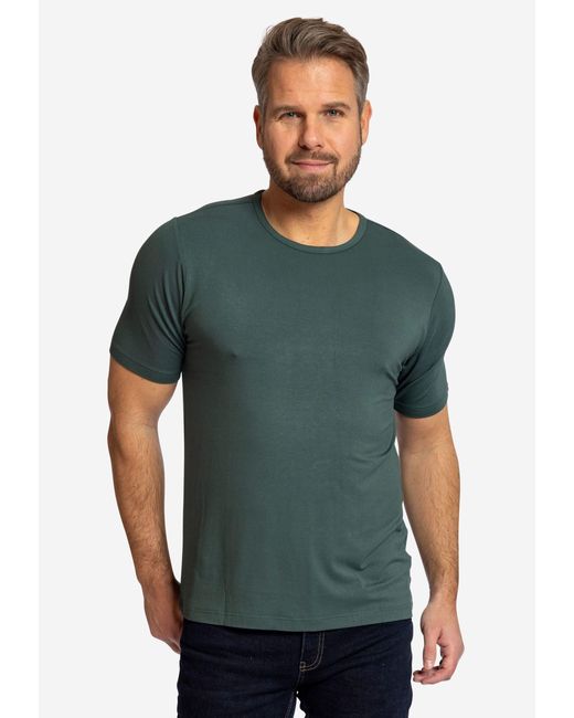 Elkline T- Bamboo Basic Kurzarm Jersey Shirt aus weichem Bambus Viskose in Green für Herren