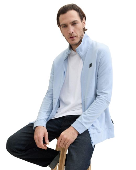 Tom Tailor Kurzarmshirt stand-up t-shirt jacket in Blue für Herren