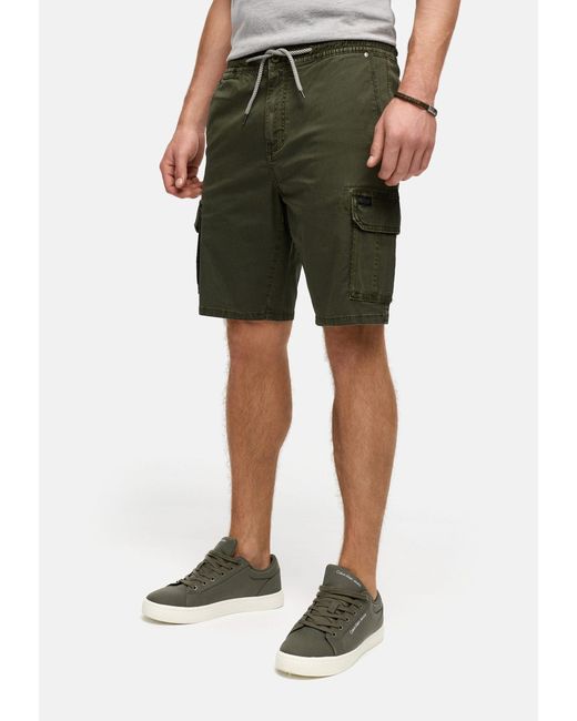 INDICODE Chinoshorts INKews elastischem Bund mit Kordelzug für eine bequeme Passform in Green für Herren
