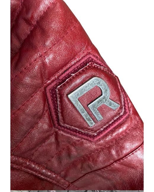 [Großer Ausverkauf nur jetzt] Redbridge Lederjacke aus Kunstleder DE Lyst Herren und Kapuze abnehmbarer robust für in Rot hochwertig, 