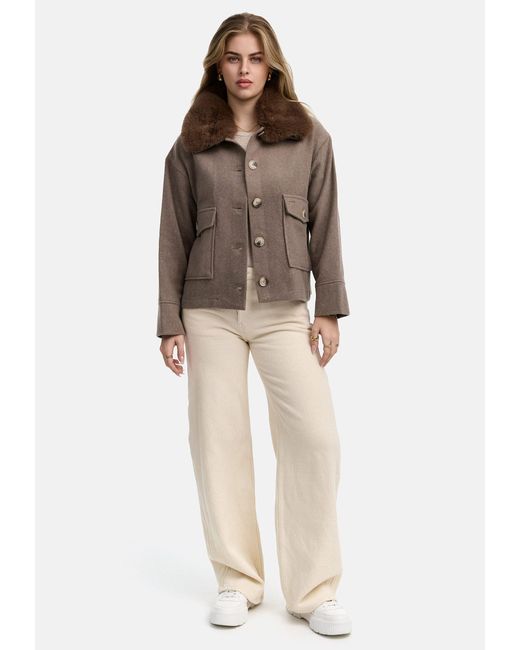 Decay Brown Bomberjacke Delta Jacke (1-St) Knopfleiste
