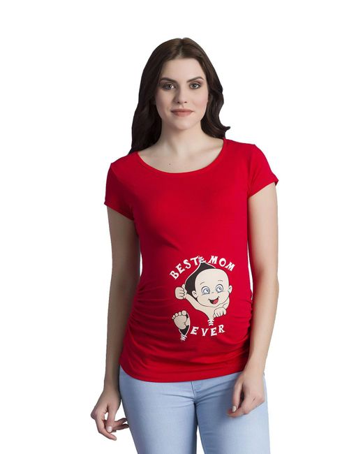 M.M.C. Red .M.C. Umstandsshirt Best Mom Ever mit Motiv