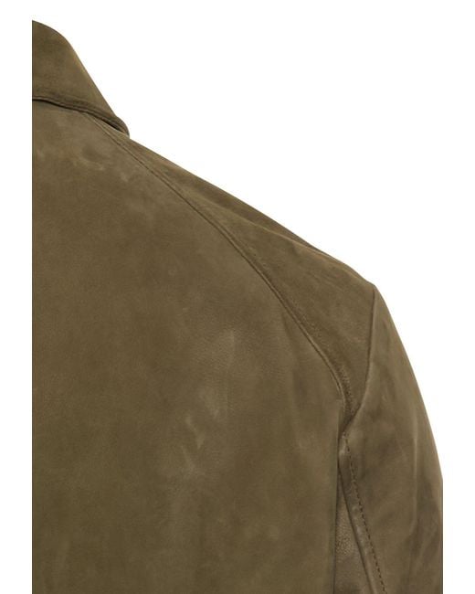 Camel Active Lederjacke mit Hemdkragen in Green für Herren