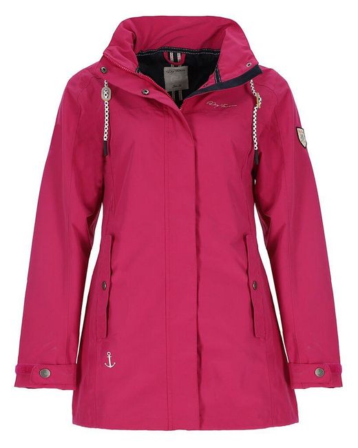 Dry Fashion Pink Funktionsmantel Funktionsjacke Leer mit abnehmbarer Kapuze wasserdicht winddicht