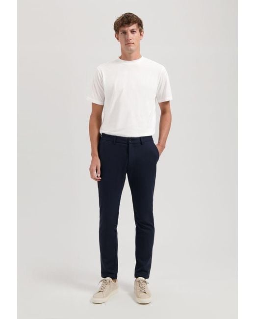 Dstrezzed Stoffhose – Unifarbene Stretch-Chino aus Strick in Blue für Herren