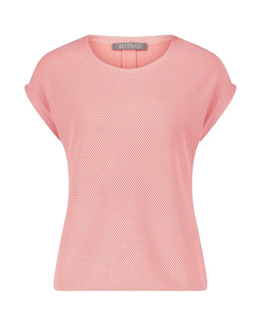BETTY&CO Pink T- Shirt Kurz 1/2 Arm, Red/Cream