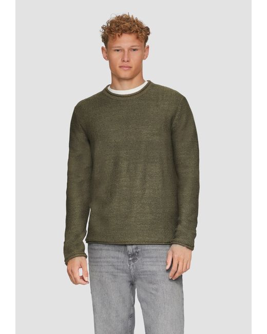 QS Strickpullover mit Rollkante in Green für Herren
