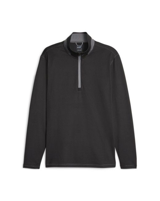 PUMA Fleecepullover Pullover Lightweight 1/4 Zip 621862 in Black für Herren