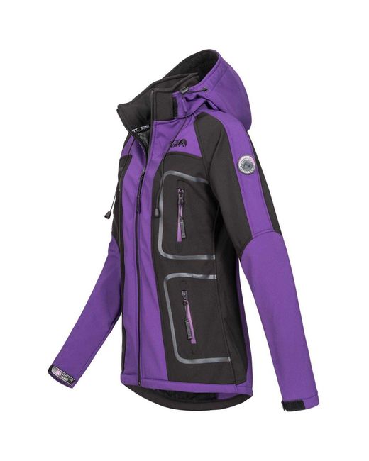 Arctic Seven Purple Softshelljacke AS-181 funktionale Outdoorjacke mit abnehmbarer Kapuze