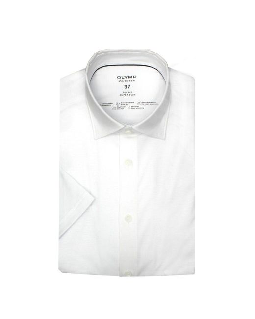 Olymp Kurzarmhemd No. Six Super Slim Fit 24/7 in Weiß für Herren | Lyst DE
