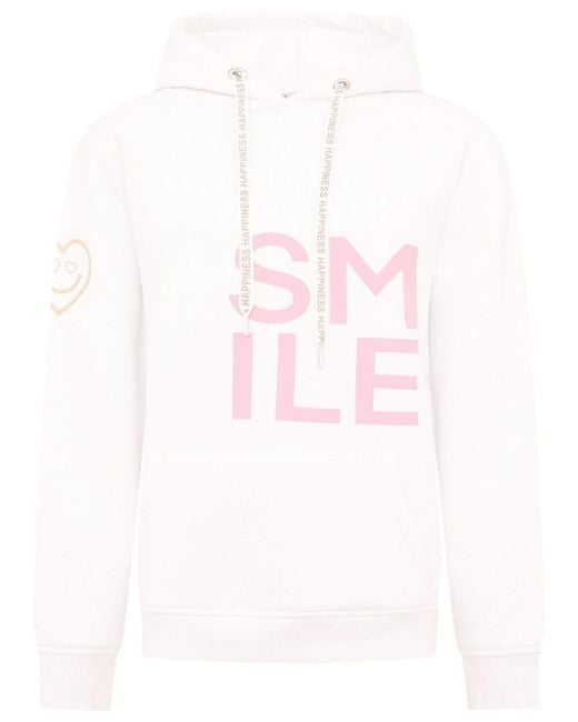 Zwillingsherz White Hoodie "Alissa" mit SMILE Print