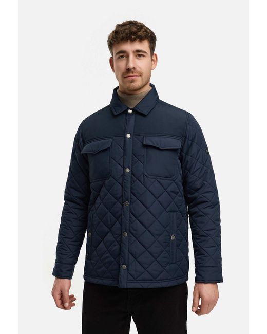 INDICODE Steppjacke INDome Gestepptes Overshirt mit Kontrastfutter in Blue für Herren