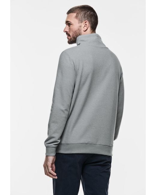 Street One Men Sweatshirt im angenehmen Materialmix in Gray für Herren
