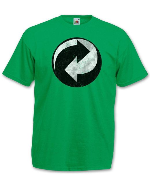 Urban Backwoods Print- Recycling Symbol T-Shirt Grüne Recycle Big Geek Triangle Bang in Green für Herren