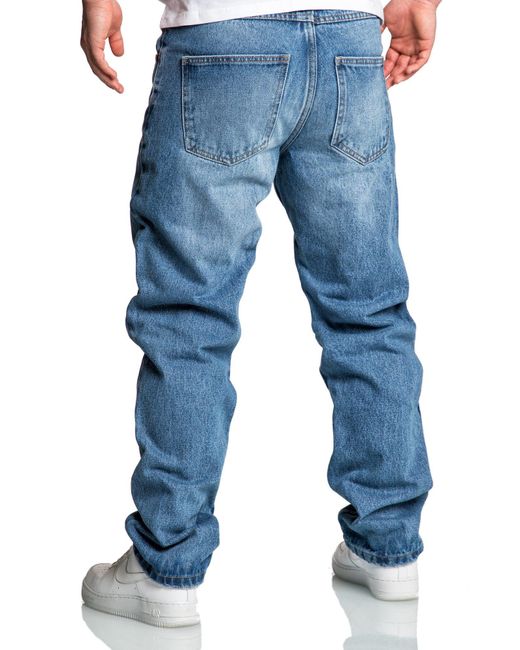 Amaci&Sons Weite BOX HILL 90s Denim Jeans Hose Straight Baggy in Blue für Herren