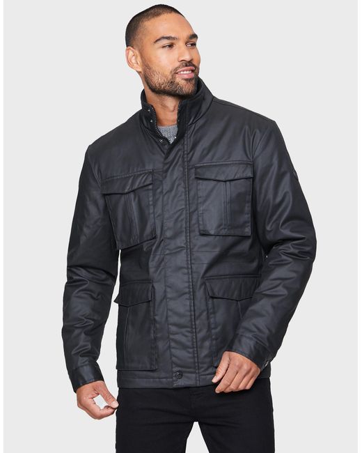 Threadbare Lederimitatjacke Deva (1-St) im klassischen Design in Blue für Herren