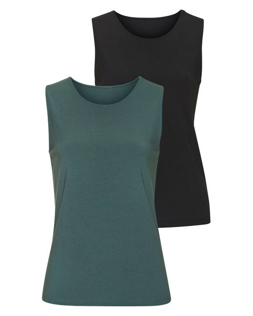 Lascana Green Tanktop aus elastischer Baumwoll-Modal-Qualität (2er-Pack)