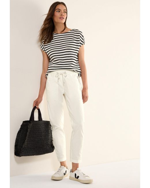 Cecil Black Paperbag-Hose Style Chelsea mit elastischem Bund und Tunnelzug