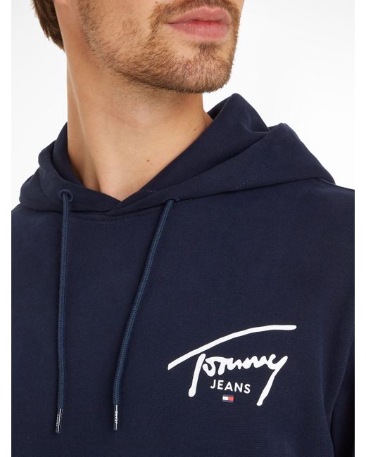 Tommy Hilfiger Kapuzensweatshirt TJM REG ENTRY GRAPHIC HOODIE EXT Große Größen mit Logoprägung in Blue für Herren