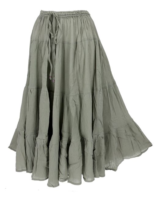 Guru-Shop Gray Minirock Boho Stufenrock, Maxirock Sommerrock,.. alternative Bekleidung