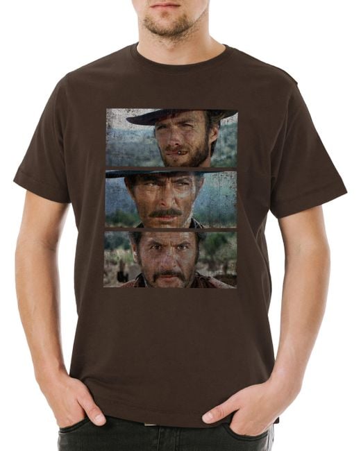 Urban Backwoods Print- Good Bad And The Ugly T-Shirt Italo Western Kult USA in Black für Herren