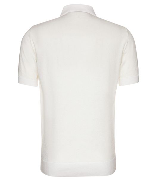 Karl Lagerfeld Poloshirt in Strick-Optik (1-tlg) in White für Herren