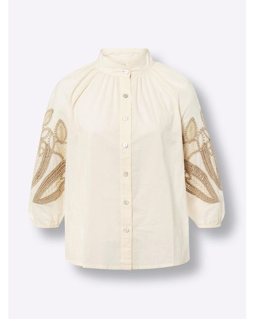heine White Klassische Bluse Baumwollbluse